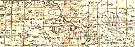 Arkansas State Map Showing Counties And Civil War Battlefieldsdates 1903