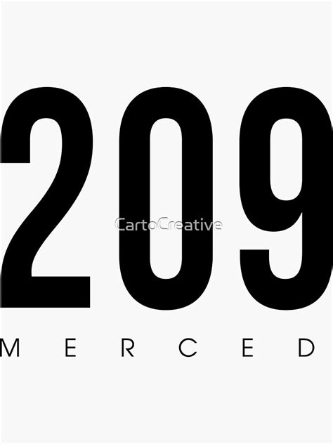 Merced Ca 209 Area Code Design Sticker For Sale By Cartocreative