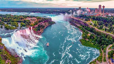 Niagara Falls Inter Canadian Province Of Ontario And Us State Of New