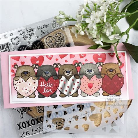Masking And Paper Piecing Slimline Valentine Simon Says Stamp Nichol