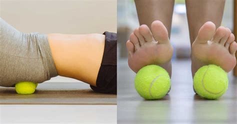 Simple Exercises With A Tennis Ball To Relieve Neck Back Shoulder Or Feet Pain