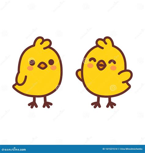 Cute Cartoon Baby Chicken Stock Vector Illustration Of Simple 161521514