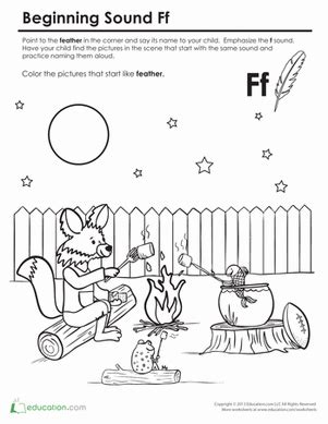 The name is a a. Beginning Sounds Coloring: Sounds Like Fox | Worksheet | Education.com