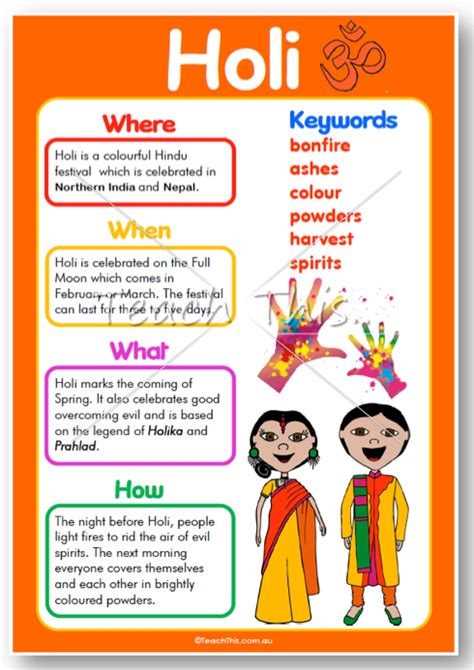Holi India Printable Teacher Resources For Teachers Parents And