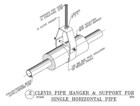 Clevis Pipe Hanger Isometric Elevation Design Free Download Dwg File