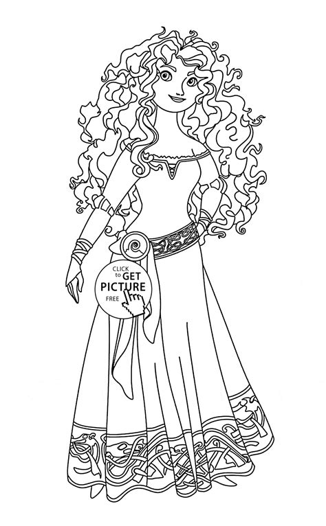 Check out these princess coloring pages below. Brave Merida coloring page for kids, disney princess coloring pages printables free - Wuppsy.com