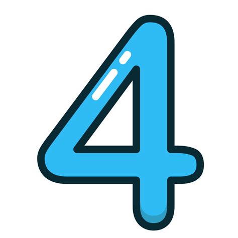 Blue Number Fout Numbers Study Icon Free Download