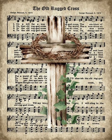 Sonday The Old Rugged Cross Antique Hymn Page Printable In Old Rugged Cross Sheet
