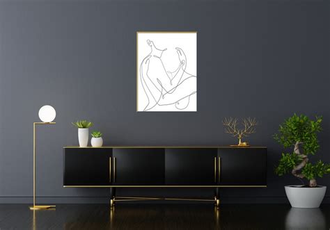 Erotic Line Art Couple Sketch Sex Drawing Nude Poster Etsy