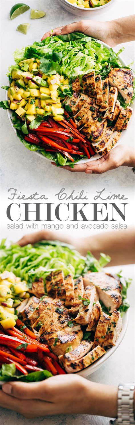 This flavorful mango chicken marinade combines fresh mango, honey, lime, sriracha, and a touch of garlic for a wonderfully tasty baked or grilled chicken dinner! Fiesta Chili Lime Chicken Salad with Mango Avocado Salsa ...