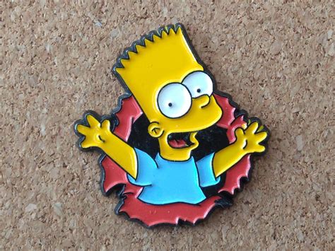 Vintage The Simpsons Pins Bart Simpson In Swim Shorts Etsy