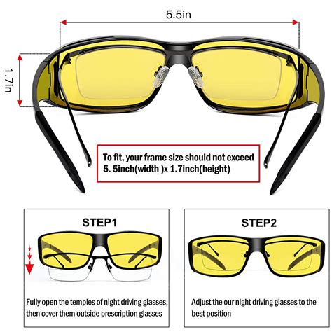 Buy Aksdesy Night Driving Glasses Anti Glare Night Vision Glasses Hd Polarized Yellow Tint Fit