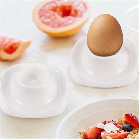 Hard Soft Boiled Egg Cups Set Of 4 Pack Stackable Ceramic Porcelain