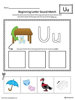 The thirtieth letter of the latvian alphabet, called garais u and written in the latin script. Short-Letter-U-Beginning-Sound-Picture-Match-Worksheet ...