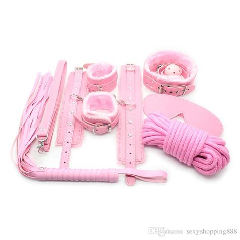 Fetish Plush Faux Fur Leather Bdsm Bondage Kit For Couples Sex Slave Game Restraint Hogtie Set