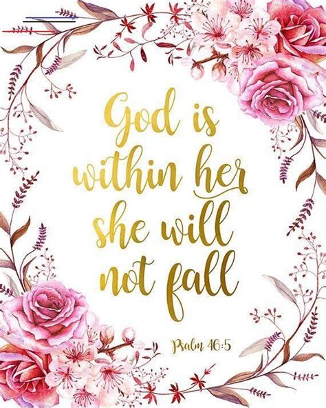 Here, it was talking about god most high. God Is Within Her She Will Not Fall Bible Verse Print Psalm 46:5 Christian Quote Scripture ...