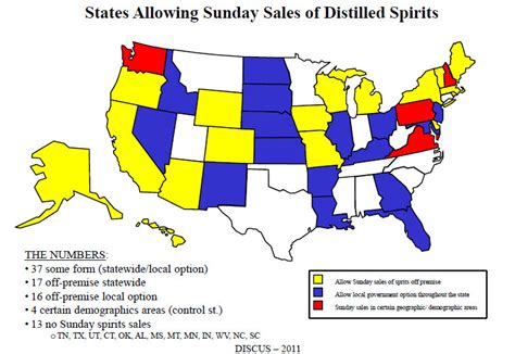 Particularly the term refers to the banning of the manufacture, storage (whether in barrels or in bottles), transportation. Indiana is one of 13 states that ban Sunday alcohol sales ...