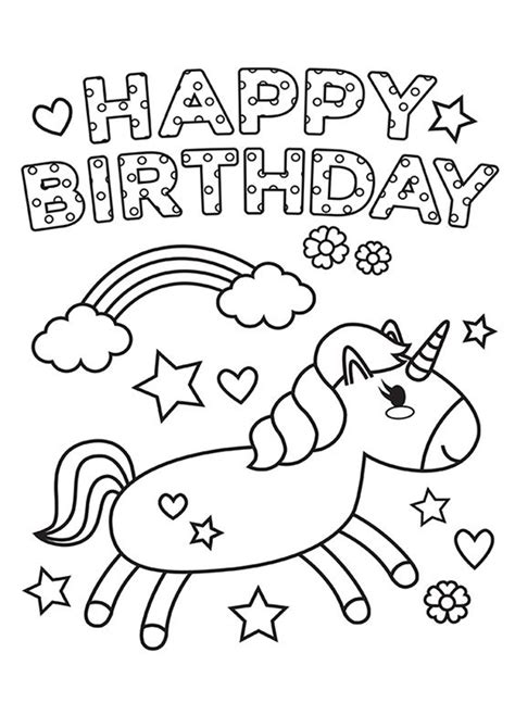 Printable Birthday Cards For Kids To Color