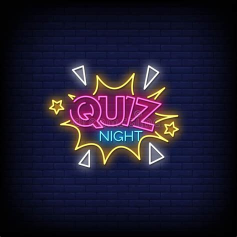 Quiz Night Neon Signs Style Text Vector Stock Vector Illustration Of