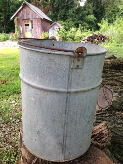 Rustic Tall Vintage Galvanized Bucket