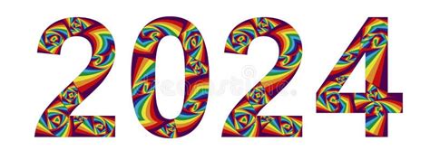 Number 2024 Multicolor Plasticine Figures Stock Illustration