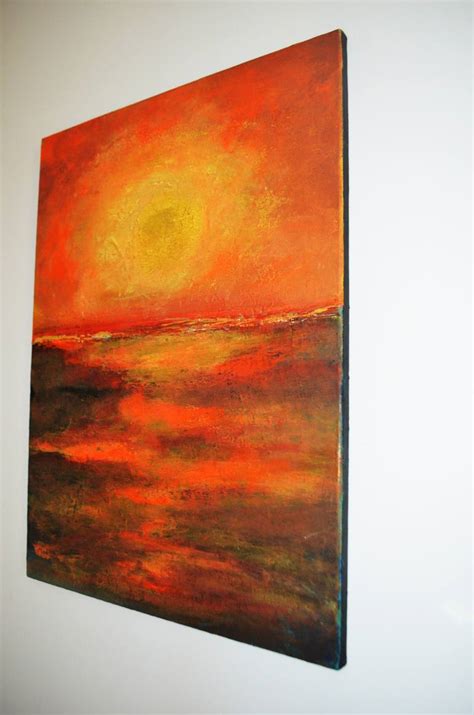 Abstract Landscape Sunset Yellow Orange Brown In The Heat Of The Night