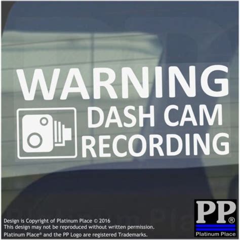 1 X 200mm Warning Dash Cam Recording Warning Stickers Large Cctv Sign Cartaxi Ebay