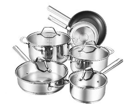 12 Piece Stainless Steel Cookware Set With Hollow Rubber Handle Edge
