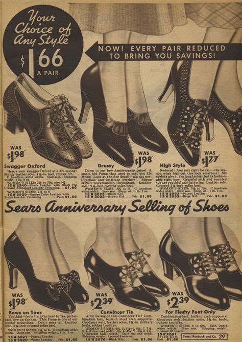 sears catalog 1935 women s shoes pumps vintage shoes vintage outfits 1930s shoes vintage