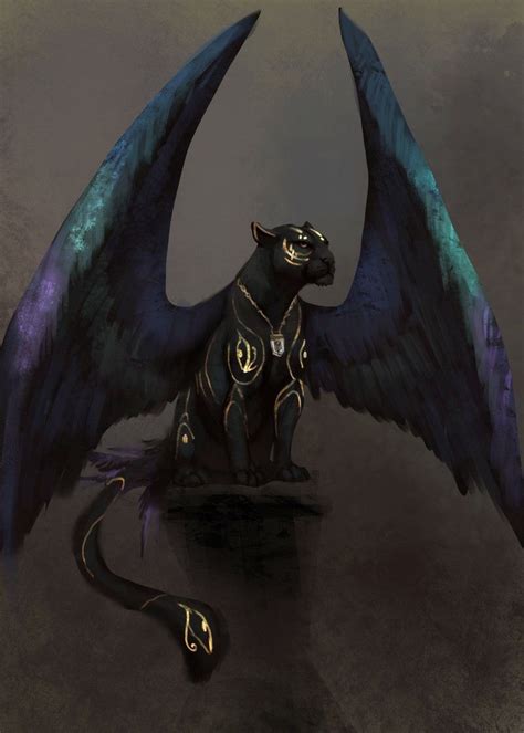 Winged Panther Creature Mitologiche Creature Magiche Disegno Di