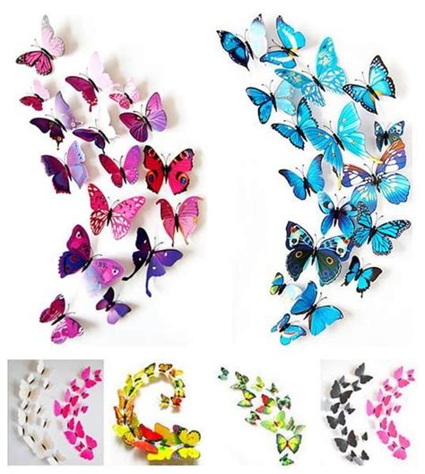 Butterfly 3d Wall Stickers 12 Pieces Butterfly Wall Decals