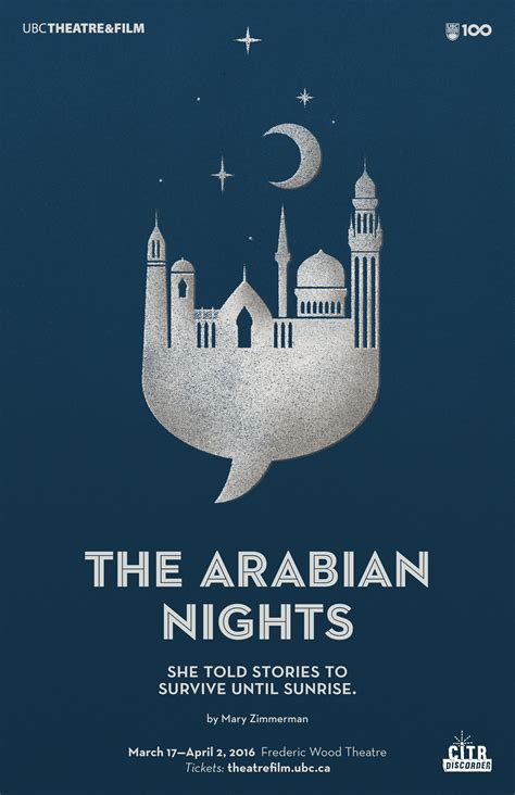 The arabian nights is a magnificent collection of ancient tales told by the sultana scheherazade, who relates them as entertainment for her jealous and murderous husband, hoping to keep him amused. UBC Theatre & Film's "The Arabian Nights" opening night is ...