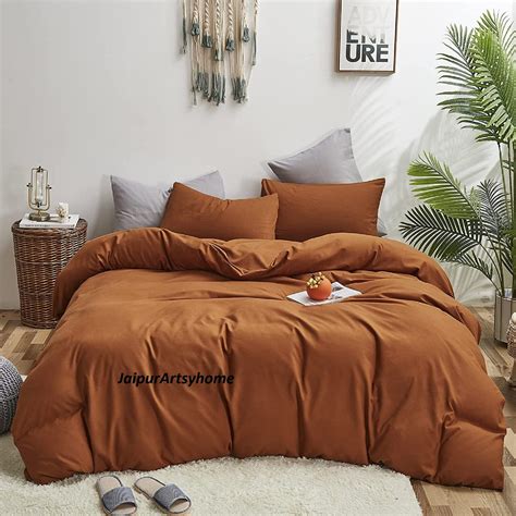 Pumpkin Burnt Orange Linen Duvet Cover Softened Linen Bedding Etsy In 2023 Comforter Sets