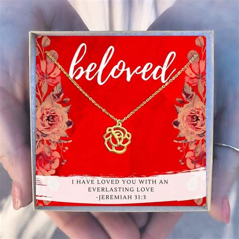 Best valentines day gifts 2020 has to offer! Christian Gift Christian Jewelry Rose Necklace Gift for ...