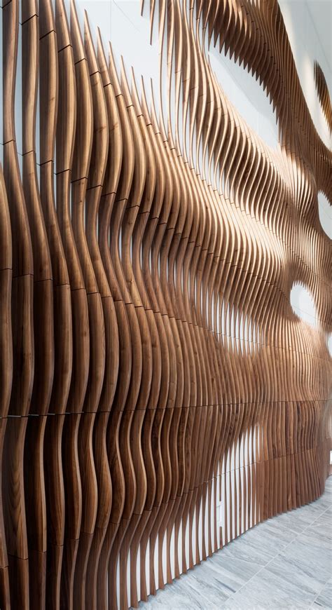 We Designed Produced And Installed This Parametric Walnut Slat Wall