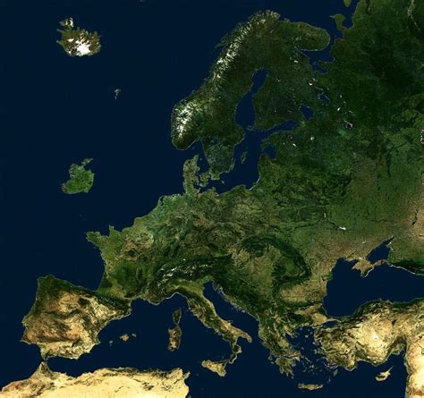 Europe Viewed From A Satellite Satellite Image Fantasy Map Earth From