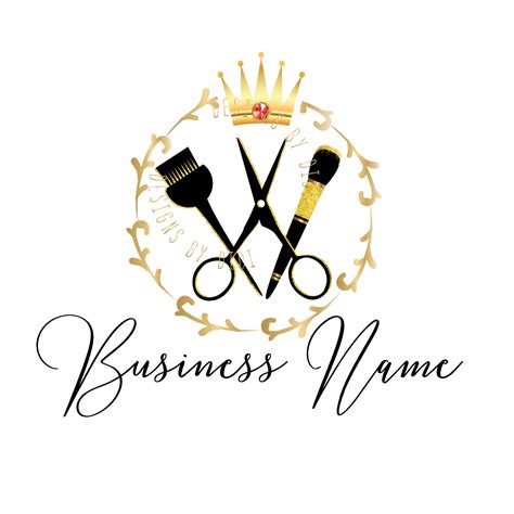 Beauty Gold Logo Custom Logo Design Gold Scissors Comb Logo - Etsy