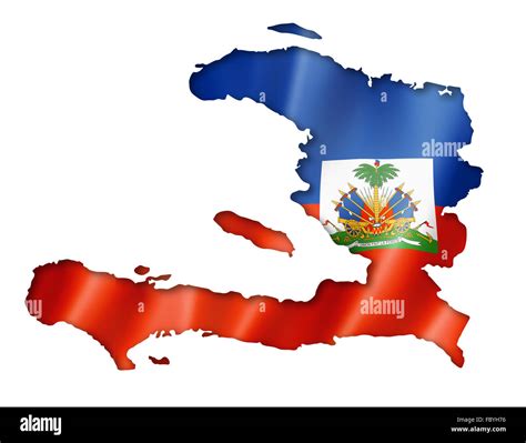 Haitian Flag Map Stock Photo Alamy