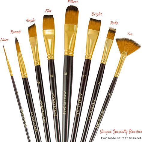Paint Brushes 15 Pc Brush Set For Watercolor Acrylic Oil And Face