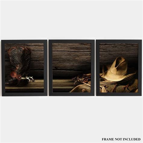 3 Piece Wall Art Canvas Western Painting Rustic Western Etsy