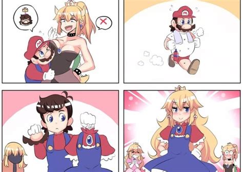 Pin By Smoke On Rule 63 Mario Art Anime Funny Mario Memes