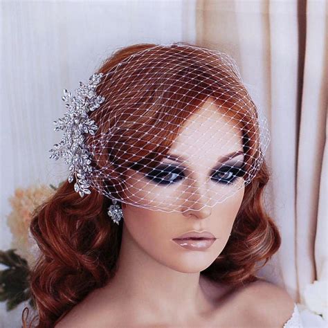 Bridal Birdcage Veil Bird Cage Hair Head Piece Wedding White Ivory