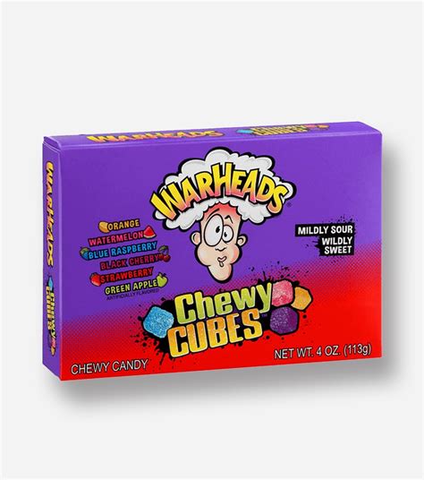 Candy Warheads 113 Gr Chewy Cubes Theater Box
