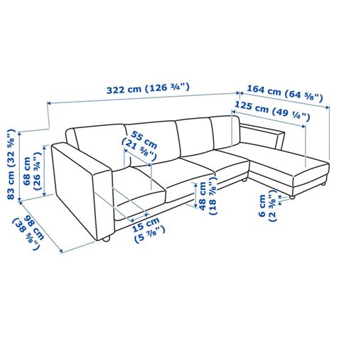 Vimle 4 Seat Sofa With Chaise Longue Gunnared Medium Grey Ikea