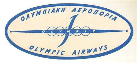 Olympic Airways Logo 1950 Luggage Labels Olympic Airlines Olympics