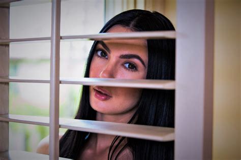 Wallpaper Marley Brinx Model Window Looking At Viewer Portrait Black Hair 2787x1858