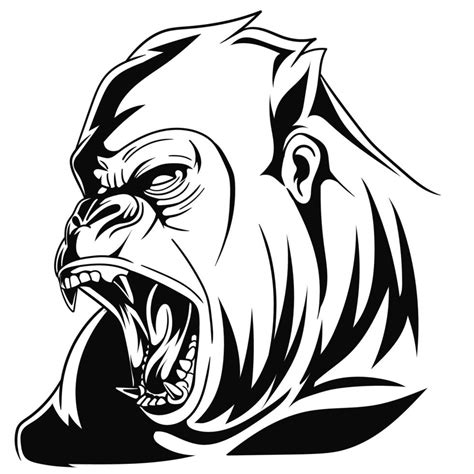 Sketch Of Angry Gorilla Vector Illustration 22241565 Vector Art At