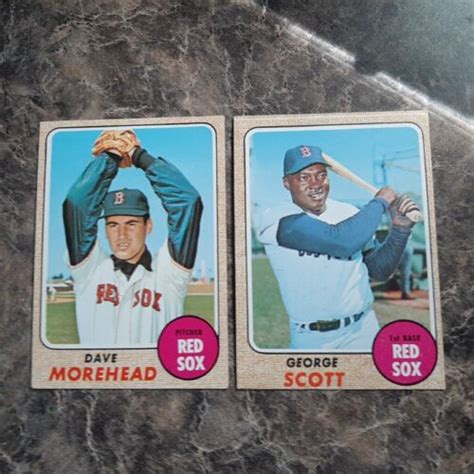 1968 Topps Ex Dave Morehead And George Scott Boston Red Sox 212 And 233 Free Sandh Ebay