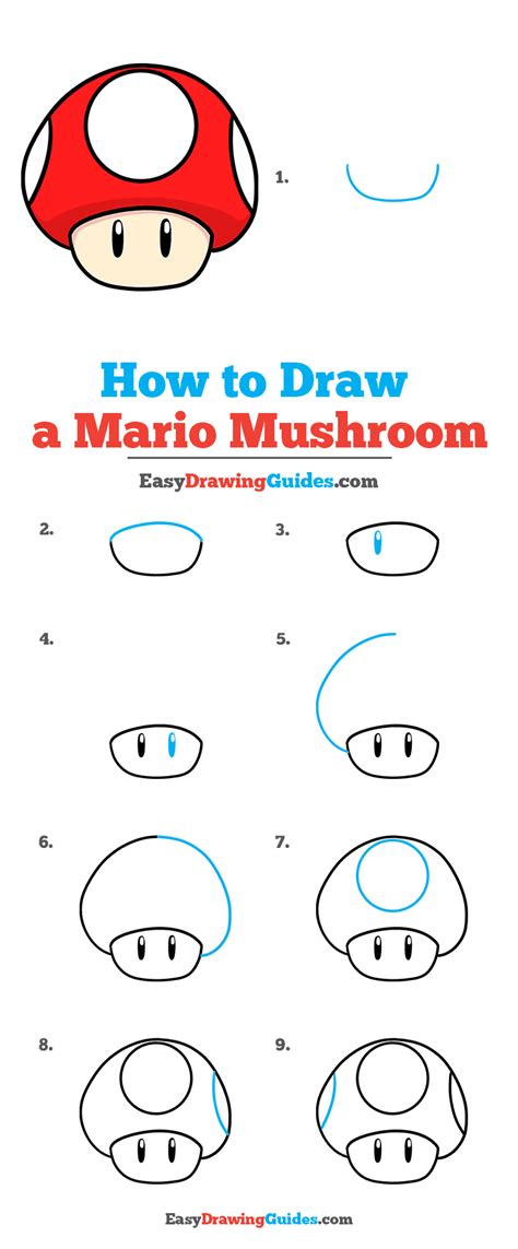 How To Draw The Mario Mushroom Step By Step Video Game Characters My