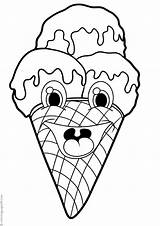 Ice Cream Coloring Cones Snow Printable sketch template